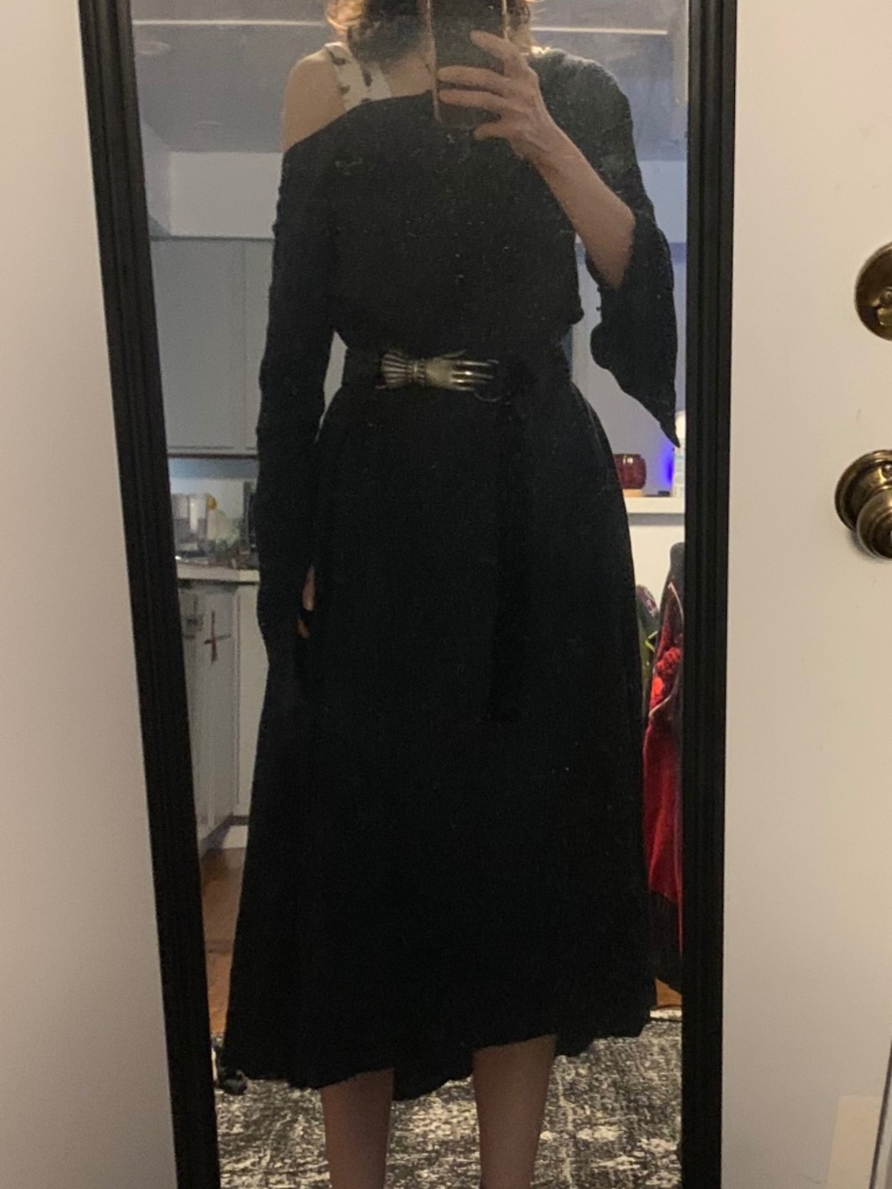 I Do Declare Black Cotton Gauze Dress | M